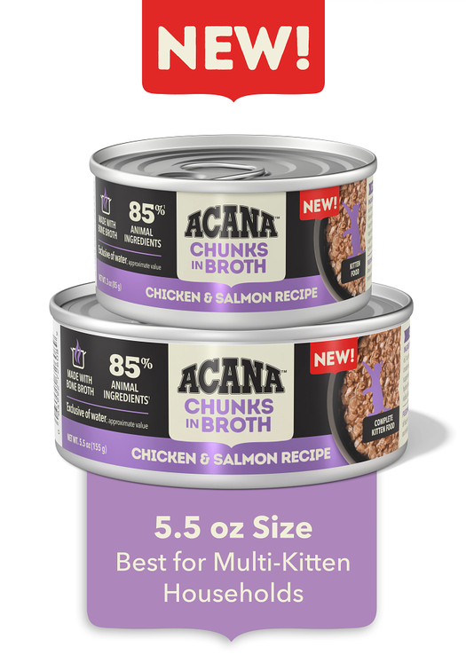 Chunks in Broth Chicken & Salmon Recipe for Kittens 5.5oz